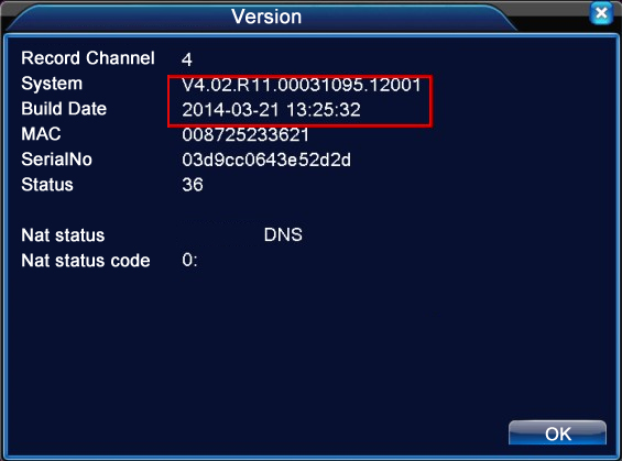 DVR/NVR System Version