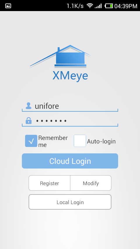 trying to login to my xmeye app but it sais network error